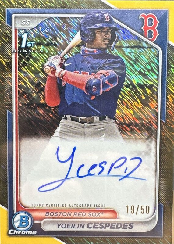 Yoeilin Cespedes 2024 Bowman #CPA-YCE Chrome Prospect Auto - Gold Refractor /50 (1st) PSA 10