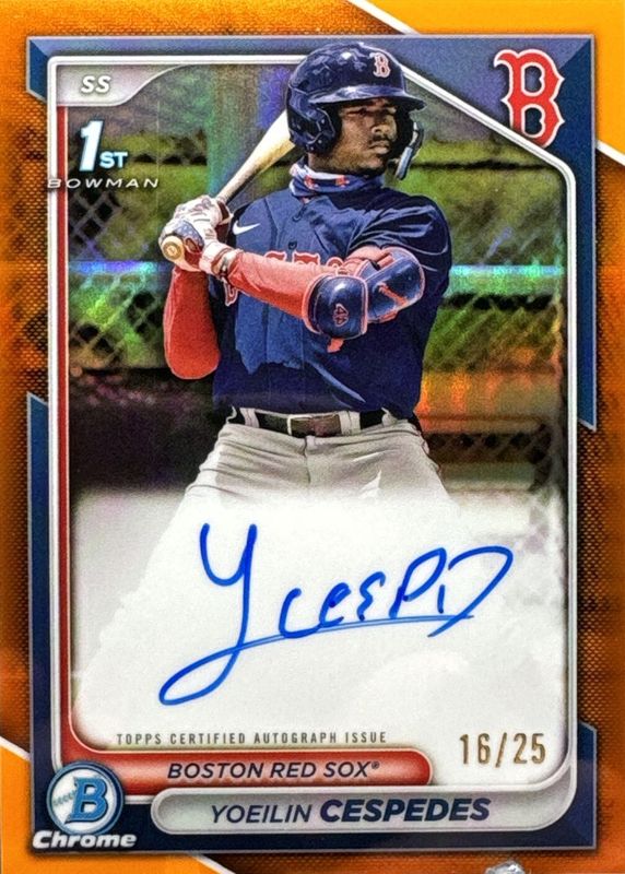 Yoeilin Cespedes 2024 Bowman #CPA-YCE Chrome Prospect Auto - Orange Refractor /25 (1st) PSA 10