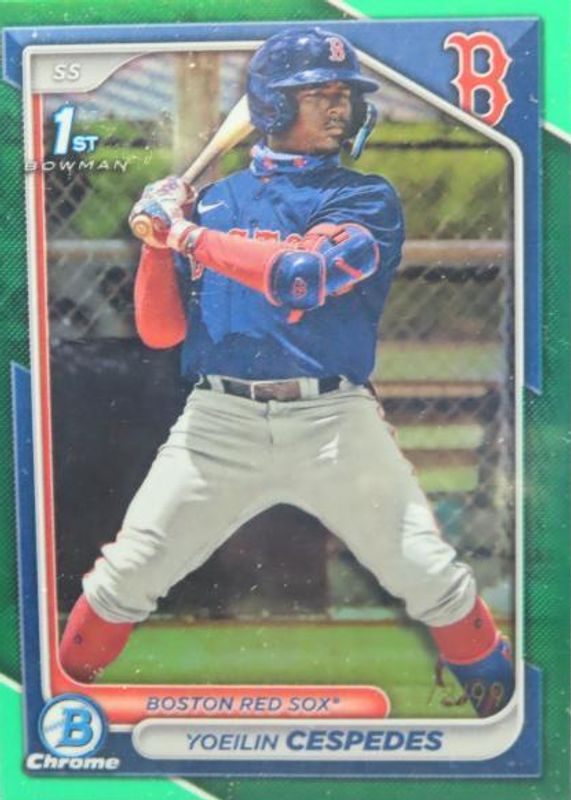 Yoeilin Cespedes 2024 Bowman #BCP-139 Chrome Prospects - Green Refractor /99 (1st) PSA 10