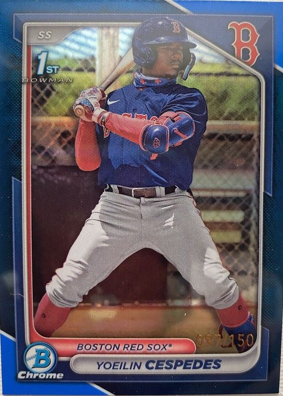 Yoeilin Cespedes 2024 Bowman #BCP-139 Chrome Prospects - Blue Refractor /150 (1st) PSA 10