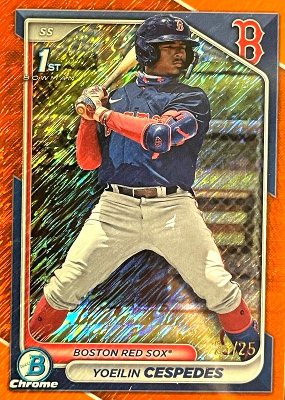 Yoeilin Cespedes 2024 Bowman #BCP-139 Chrome Prospects - Orange Shimmer Refractor /25 (1st) PSA 10