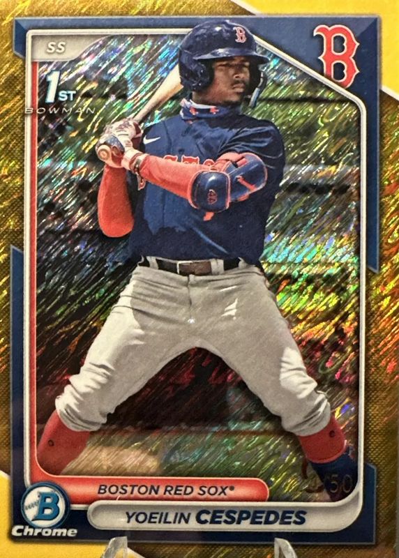 2024 Bowman #BCP-139 Chrome Prospects - Gold Shimmer Refractor /50 (1st)