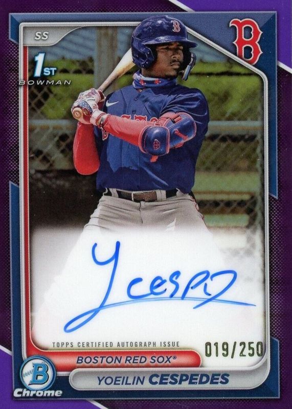 2024 Bowman #CPA-YCE Chrome Prospect Auto - Purple Refractor /250 (1st)