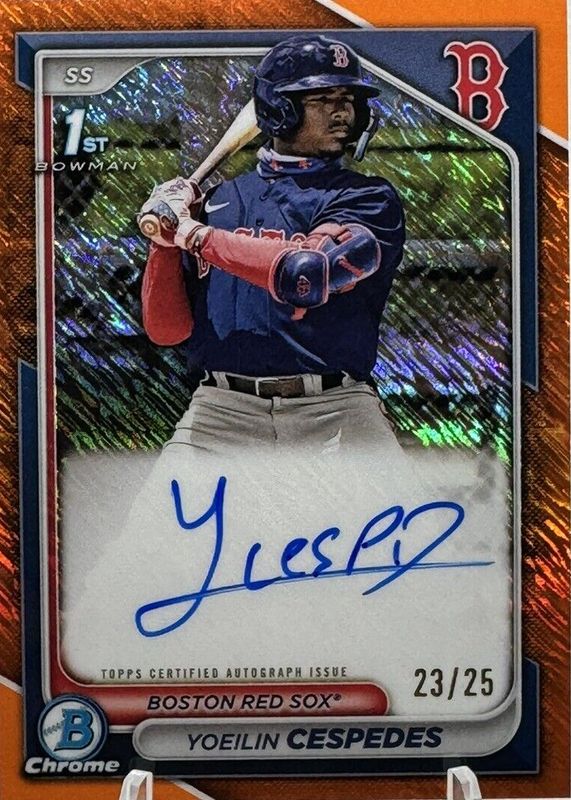 Yoeilin Cespedes 2024 Bowman #CPA-YCE Chrome Prospect Auto - Orange Shimmer Refractor /25 (1st) PSA 10