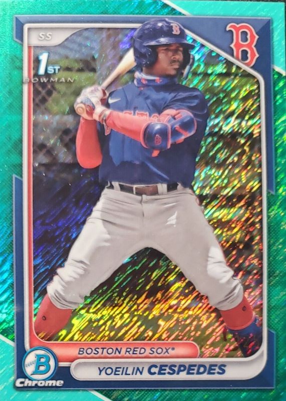 Yoeilin Cespedes 2024 Bowman #BCP-139 Chrome Prospects - Aqua Shimmer Refractor /125 (1st) PSA 10