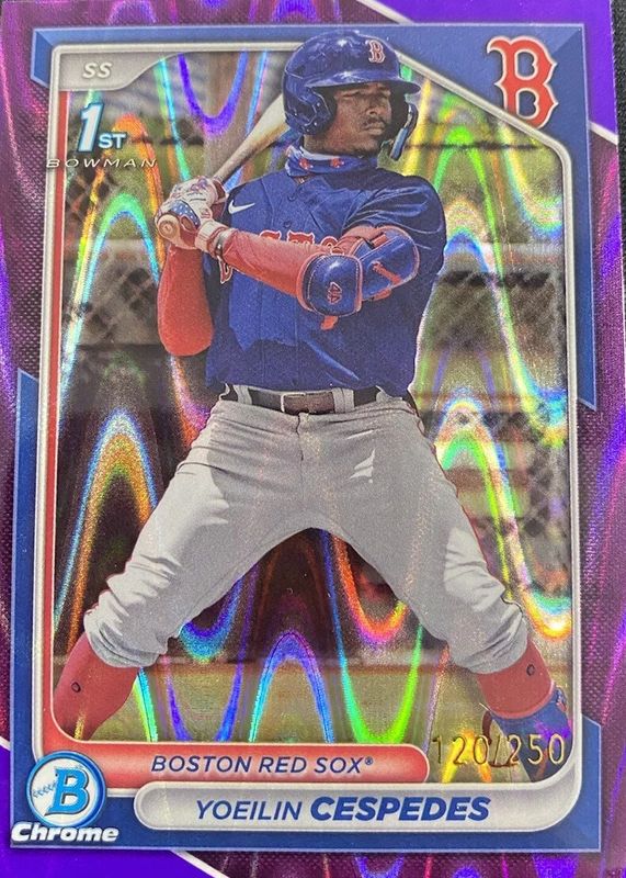 Yoeilin Cespedes 2024 Bowman #BCP-139 Chrome Prospects - Purple RayWave Refractor /250 (1st) PSA 10