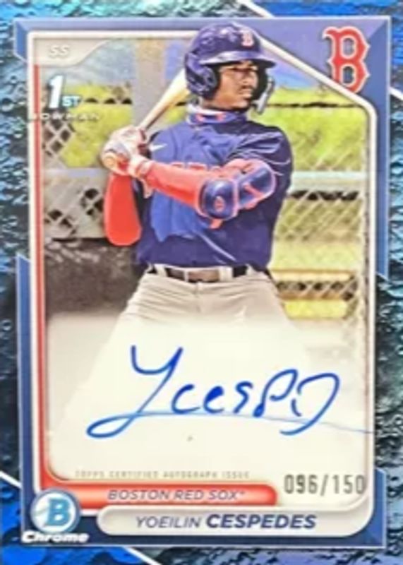 2024 Bowman #CPA-YCE Chrome Prospect Auto - Blue Lunar Crater Refractor /150 (1st)