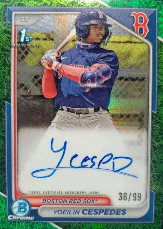 Yoeilin Cespedes 2024 Bowman #CPA-YCE Chrome Prospect Auto - Green Grass Refractor /99 (1st) PSA 10