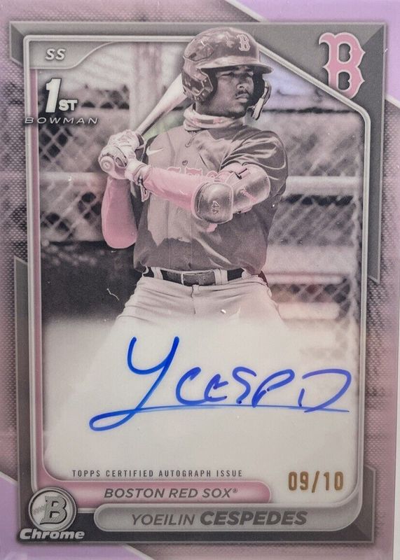 Yoeilin Cespedes 2024 Bowman #CPA-YCE Chrome Prospect Auto - Pearl Refractor /10 (1st) RAW