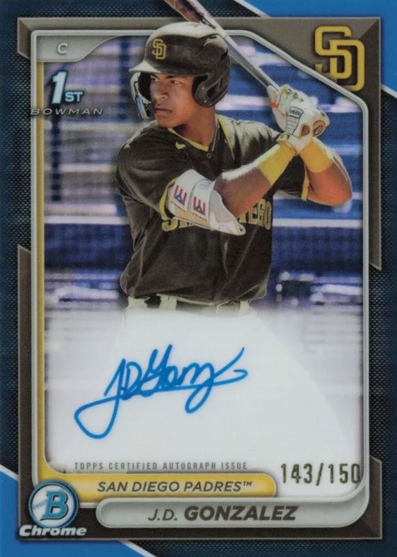 2024 Bowman #CPA-JGO Chrome Prospect Auto - Blue Refractor /150 (1st)