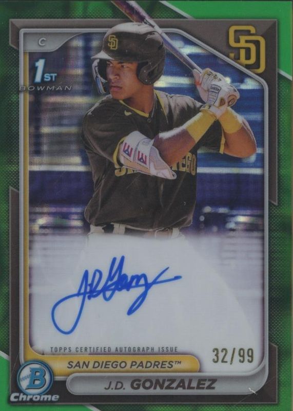 2024 Bowman #CPA-JGO Chrome Prospect Auto - Green Refractor /99 (1st)