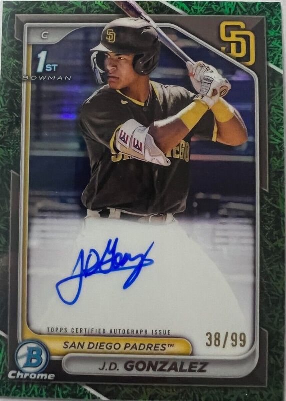 2024 Bowman #CPA-JGO Chrome Prospect Auto - Green Grass Refractor /99 (1st)
