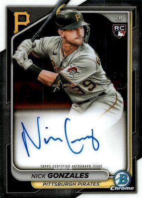 Nick Gonzales 2024 Bowman #CRA-NG Chrome Rookie Auto - Orange 