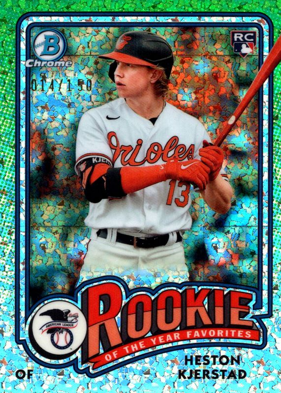 Heston Kjerstad 2024 Bowman #ROY-14 Rookie of the Year Favorites - Mini-Diamond Refractor /150 Rookie BGS 9