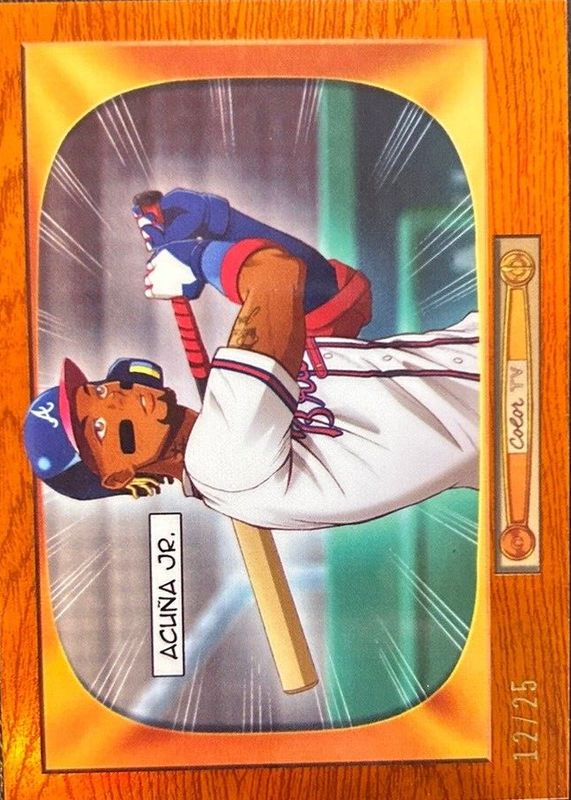 Ronald Acuna Jr. 2024 Bowman #BA-11 1955 Bowman Anime - Orange Refractor /25 PSA 10