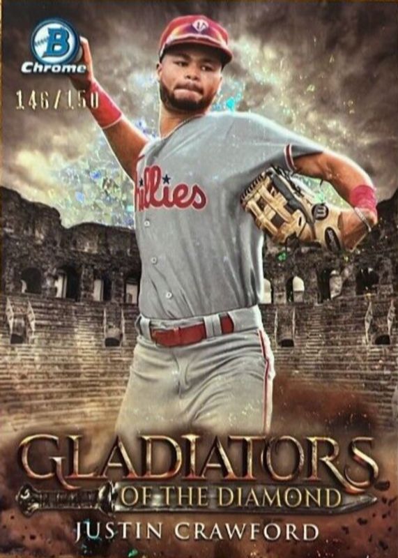 Justin Crawford 2024 Bowman #GOTD-9 Gladiators of the Diamond - Mini-Diamond Refractor /150 RAW