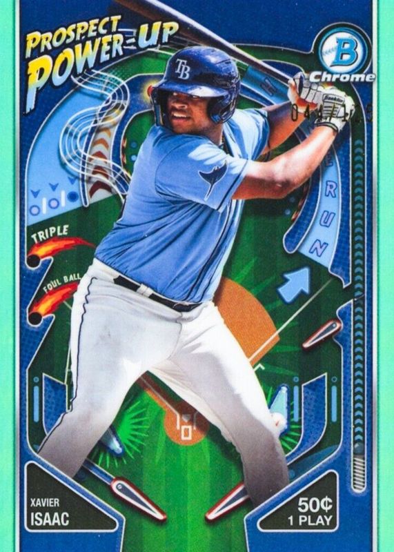 Xavier Isaac 2024 Bowman #PP-15 Prospect Power-Up - Aqua Refractor /125 RAW