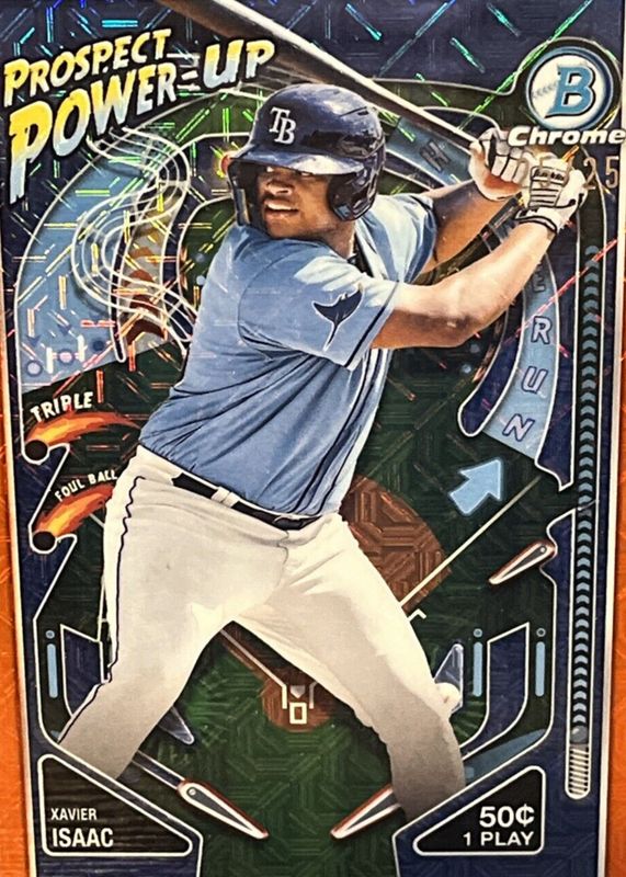 Xavier Isaac 2024 Bowman #PP-15 Prospect Power-Up - Orange Refractor /25 RAW