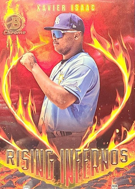 Xavier Isaac 2024 Bowman #RI-16 Rising Infernos - Red Refractor /5 SGC 10