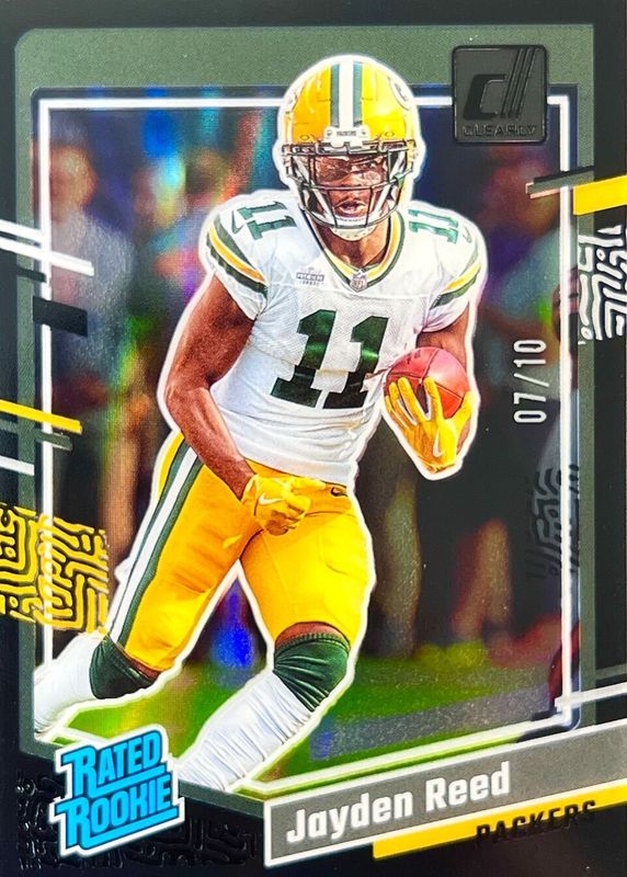 Jayden Reed 2023 Clearly Donruss #68 Black /10 Rookie RAW