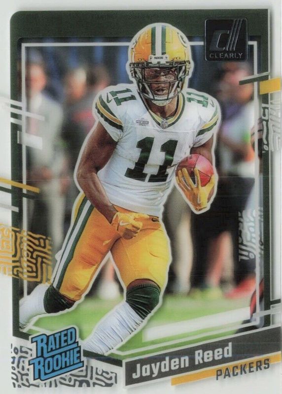 Jayden Reed 2023 Clearly Donruss #68 Base Rookie RAW