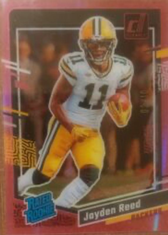 Jayden Reed 2023 Clearly Donruss #68 Pink /10 Rookie SGC 10