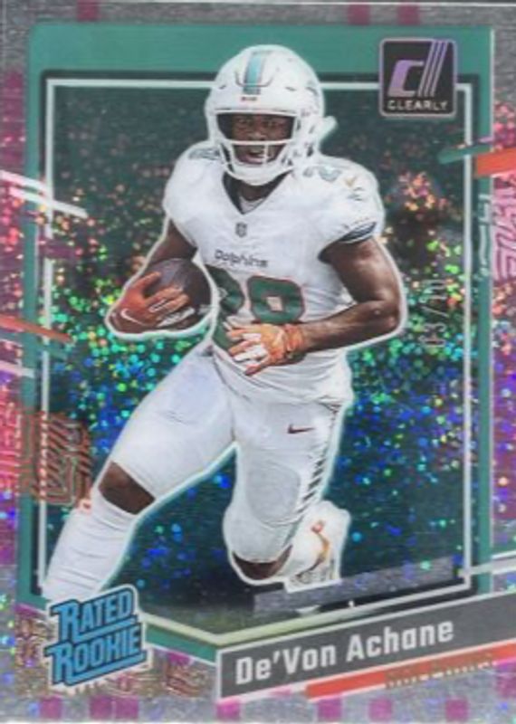 De'Von Achane 2023 Clearly Donruss #59 Techno /10 Rookie PSA 10