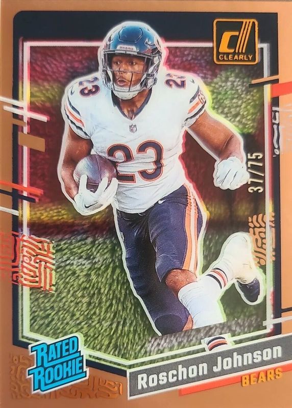 Roschon Johnson 2023 Clearly Donruss #80 Orange /75 Rookie SGC 9.5