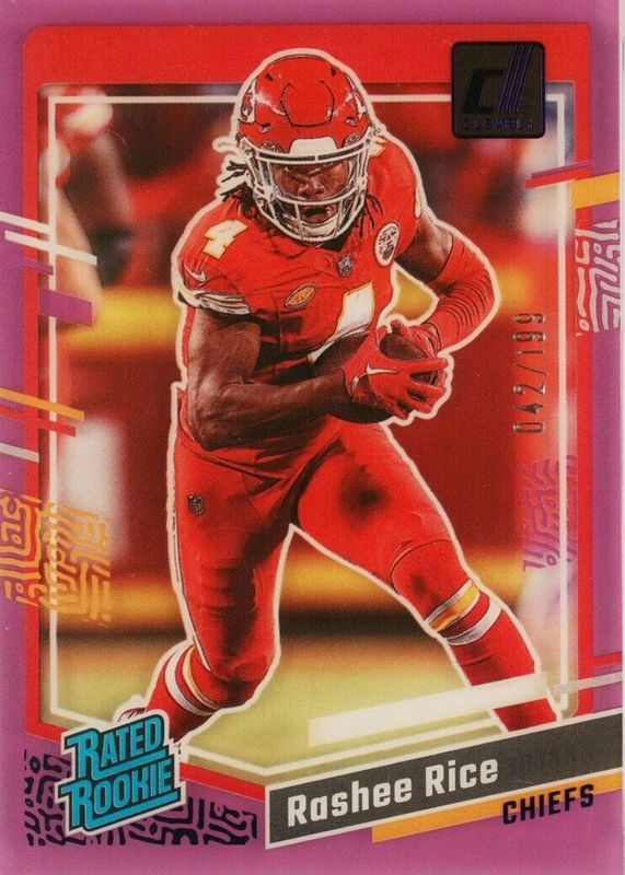 Rashee Rice 2023 Clearly Donruss #79 Purple /199 Rookie RAW