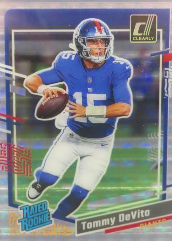 Tommy DeVito 2023 Clearly Donruss #97 Holo Mosaic Rookie RAW