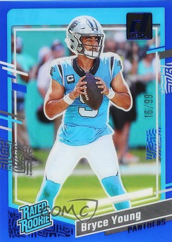 Bryce Young 2023 Clearly Donruss #95 Blue /99 Rookie SGC 9