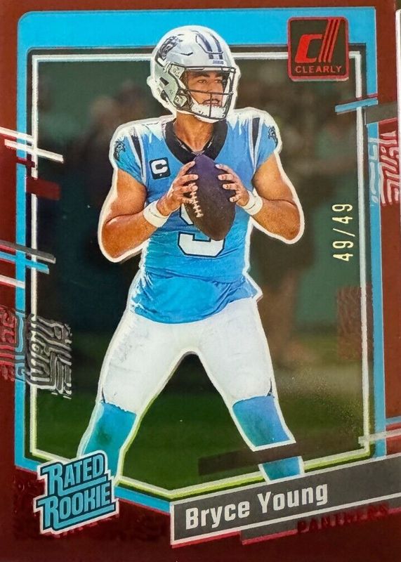 Bryce Young 2023 Clearly Donruss #95 Red /49 Rookie RAW