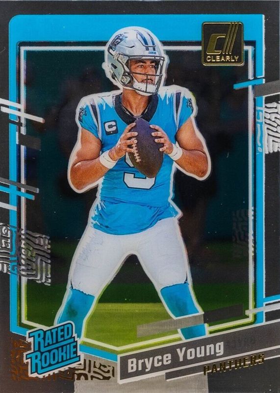 Bryce Young 2023 Clearly Donruss #95 Gold Rookie RAW