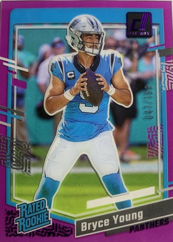 Bryce Young 2023 Clearly Donruss #95 Purple /199 Rookie SGC 9.5