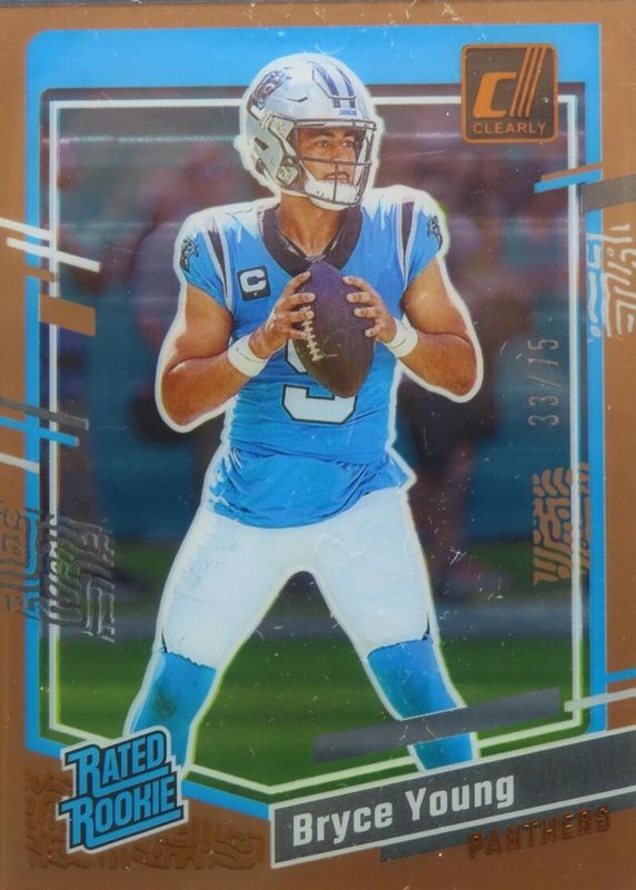 Bryce Young 2023 Clearly Donruss #95 Orange /75 Rookie SGC 9