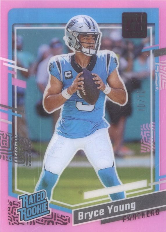 Bryce Young 2023 Clearly Donruss #95 Pink /10 Rookie SGC 9