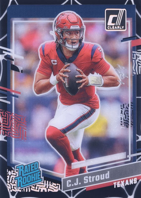 CJ Stroud 2023 Clearly Donruss #93 Black Spider /1 Rookie RAW