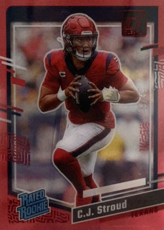 CJ Stroud 2023 Clearly Donruss #93 Red /49 Rookie SGC 9.5