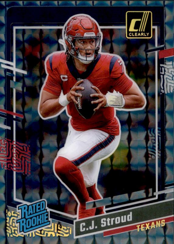 CJ Stroud 2023 Clearly Donruss #93 Holo Mosaic Rookie RAW