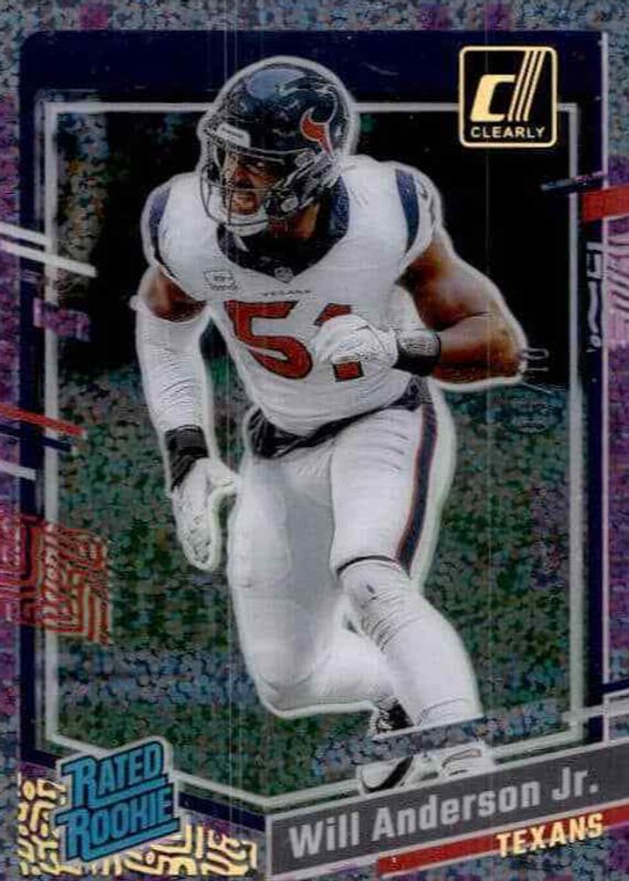 Will Anderson Jr. 2023 Clearly Donruss #90 Techno /10 Rookie RAW