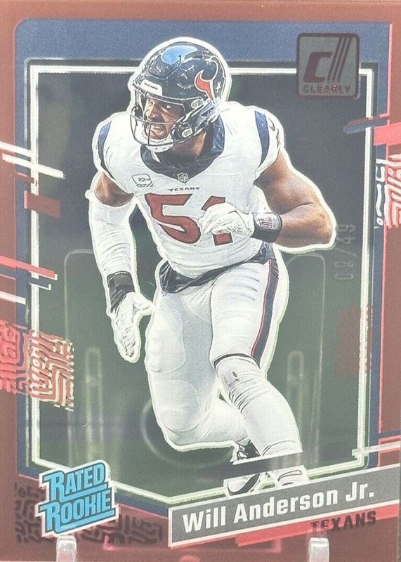 Will Anderson Jr. 2023 Clearly Donruss #90 Red /49 Rookie RAW