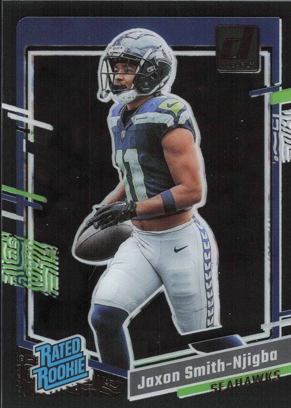 Jaxon Smith-Njigba 2023 Clearly Donruss #67 Gold Rookie RAW