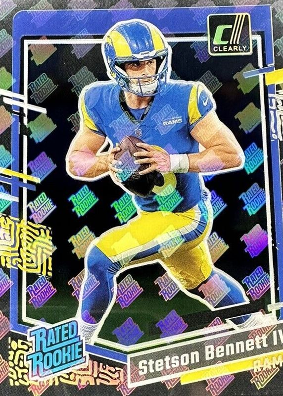 Stetson Bennett IV 2023 Clearly Donruss #83 Holo Rated Rookie Logo RAW
