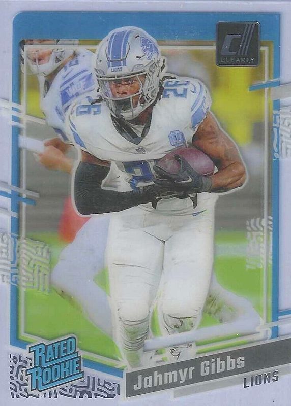 Jahmyr Gibbs 2023 Clearly Donruss #62 Base Rookie SGC 10