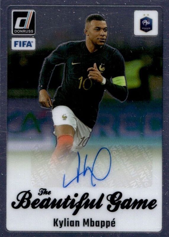 Kylian Mbappe 2023 Donruss #BG-KM The Beautiful Game Autographs PSA 10