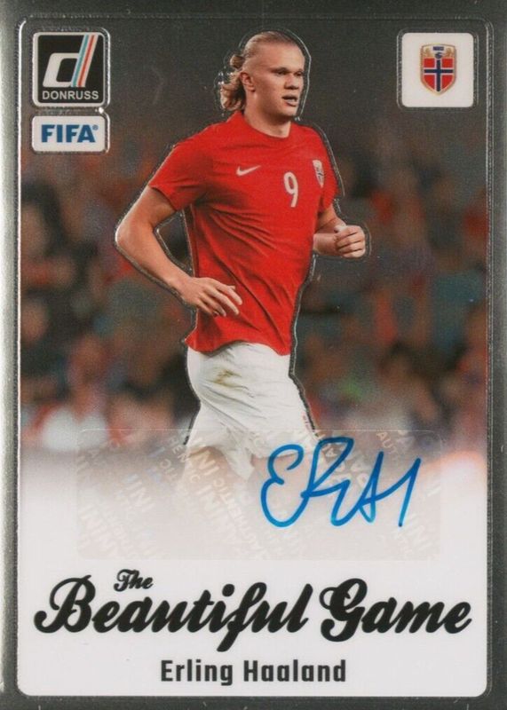 Erling Haaland 2023 Donruss #BG-EH The Beautiful Game Autographs RAW