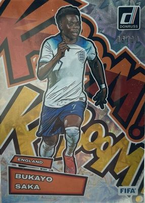 Bukayo Saka 2021 Obsidian #6 Black Color Blast /(SSP) Price