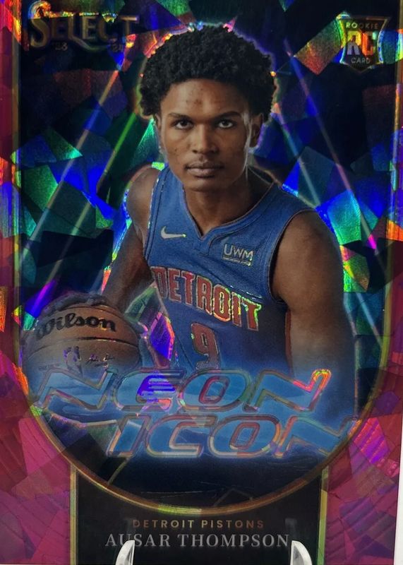 Ausar Thompson 2023 Select #2 Neon Icon - Pink Cracked Ice /99 Rookie PSA 9