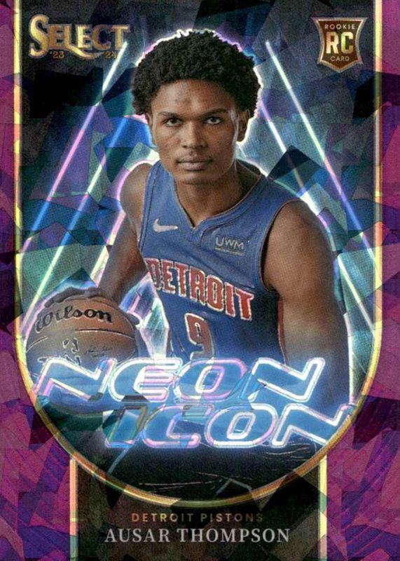 Ausar Thompson 2023 Select #2 Neon Icon - Purple Cracked Ice /75 Rookie PSA 10