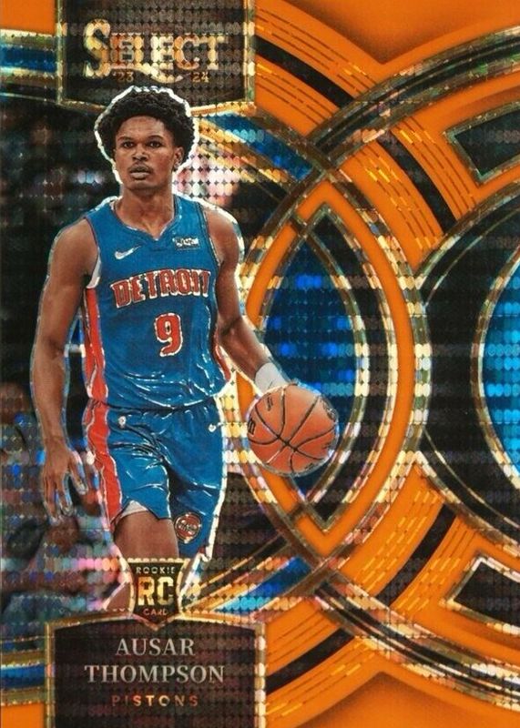 Ausar Thompson 2023 Select #128 Premier Level FOTL Neon Orange Pulsar /15 Rookie PSA 10